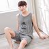 Lớn trẻ em đồ ngủ nam 12-15 tuổi vest cotton vest quần 衩 thanh thiếu niên junior học sinh trung học phần mỏng dịch vụ nhà Nam giới