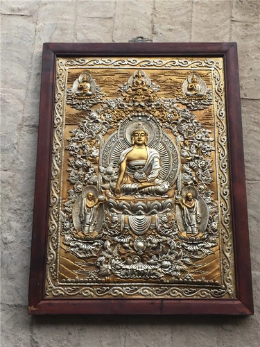 Thangka Тибетская статуя Будда декоративная картина Непала зеленая мать белая мать белая -размерная мать Шакьямуни Тибетское король Бодхисаттва тысяча рука Будда