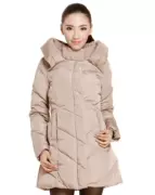Ai Yiyi quầy đích thực giản dị màu rắn trùm đầu dài phần mỏng dày mùa đông xuống áo khoác 170135006