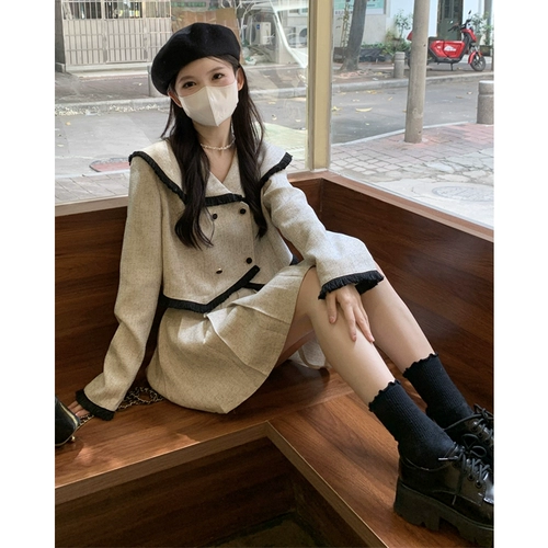 Небольшой комплект, куртка, юбка, в стиле Шанель, 2024 года, в корейском стиле