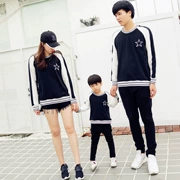 Gia đình mới 2018 trang bị cho một gia đình ba đứa trẻ quần áo phiên bản Hàn Quốc của áo len cotton cỡ lớn