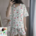 Crayon Shinchan Đồ Ngủ Mùa Hè của Phụ Nữ Đặt Bông Ngắn Tay Áo Ba mảnh Hàn Quốc Mềm Cô Gái Có Thể Mặc Kích Thước Lớn Dịch Vụ Nhà Bên ngoài ăn mặc