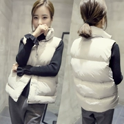 Vest nữ mùa thu đông 2018 mới ngắn áo khoác rộng Hàn Quốc vest dày mùa đông xuống áo vest cotton đa năng