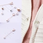 Hàn Quốc hoang dã đôi ngọc trai pin pin khăn choàng cổ áo chống ánh sáng áo len cổ áo pin pin nhỏ phụ kiện cai ao