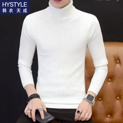Áo len cổ cao nam phiên bản Hàn Quốc của giới trẻ tự tu xoắn áo len màu rắn áo len áo len nam áo len trắng học sinh