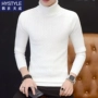 Áo len cổ cao nam phiên bản Hàn Quốc của giới trẻ tự tu xoắn áo len màu rắn áo len áo len nam áo len trắng học sinh quần jogger kaki