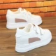 Giày nữ Velcro mới mùa xuân 2019 lưới nhỏ màu trắng giày nữ phù hợp giảm béo bên trong giày lười học sinh tăng chiều cao