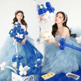 Новая свадебная фото студия цветной прядь тематическая фотография синий свет свадебное фото платье личное искусство фото одежда одежда