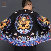 Trung Quốc phong cách cổ xưa trang phục Hanfu Hoàng đế áo choàng Tang phù hợp với áo khoác nam áo choàng rộng cỡ lớn mùa xuân và mùa hè dài tay áo thủy triều - Trang phục dân tộc