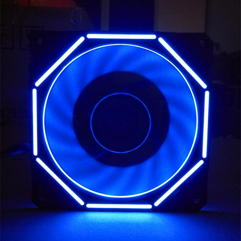 Linglong [Blue] 3P + Big 4D InterfaceChassis Fan 12cm Double aperture rgb water-cooling dissipate heat Silence led a main board AURA Divine light synchronization 5V / 12V