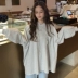 Sọc áo len trùm đầu của phụ nữ phần mỏng mùa xuân và mùa thu mới của Hàn Quốc phiên bản của hoang dã thường lỏng lẻo đầu dài tay áo sinh viên áo khoác shop quần áo nữ Áo len