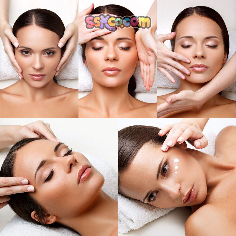 美容护肤SPA养生按摩理疗人物宣传海报设计JPG高清图片插图素材
