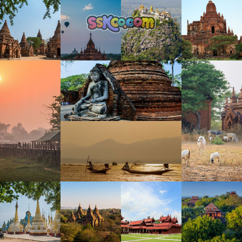 高清JPG素材缅甸风景图片莱茵湖仰光蒲甘大金佛塔东南亚旅行摄影