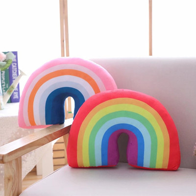 taobao agent Ins Sweet single product pillow soft seven -color rainbow pillow lean pillow baby toy home decoration props