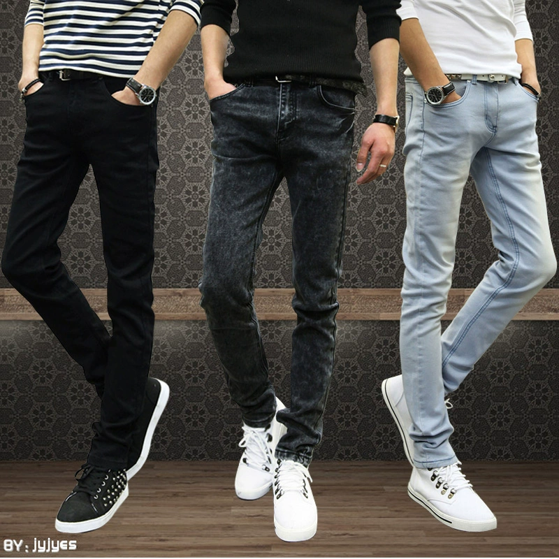 Quần jean nam mùa hè Quần lọt khe Hàn Quốc Quần dài hợp thời trang Nam giới Quần đen Quần sinh viên - Quần jean