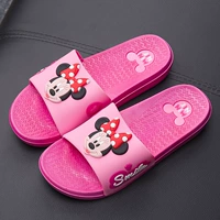 Mùa xuân và mùa hè đích thực Disney tình yêu Minnie Mickey dành cho người lớn nữ non-slip vài dép và dép cha mẹ và con đáy mềm giày sandal nữ biti's