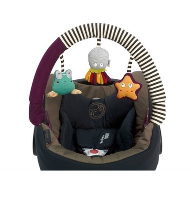 New OceanSOZZY baby carriage Clamping bed Clip Safety seat Car hook Toys Detachable music blue Little elephant Car clip 0-1 year