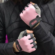 CCS phòng tập thể dục màu hồng găng tay thể thao phụ nữ mặc thiết bị dày lên thoáng khí đi xe đạp hành động găng tay nửa ngón tay - Găng tay