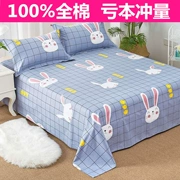 100% cotton một mảnh khăn trải giường bông tấm đôi 1.2m1.5 1,8 m giường ký túc xá sinh viên phim hoạt hình đơn - Khăn trải giường