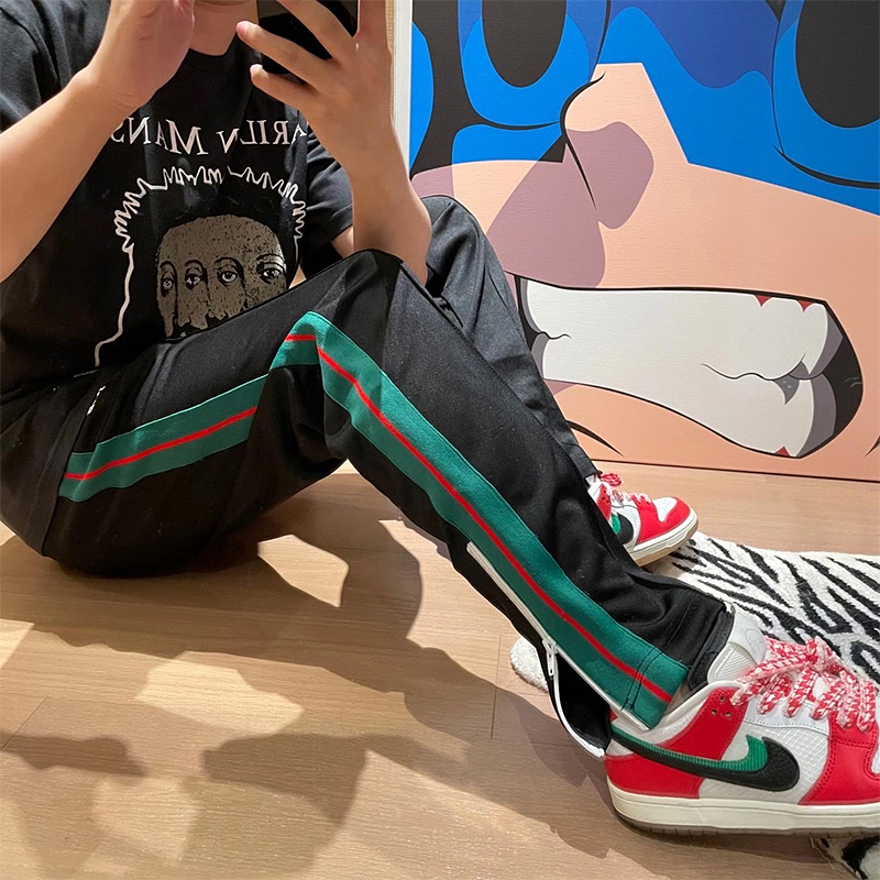 BlackPalm new pattern Angels Side stripe zipper High street easy tide popular Campus style motion Casual pants male PA