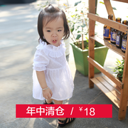 Cô gái mùa hè ăn mặc trẻ em của phần mỏng cotton và linen bé xù ngắn tay váy 2018 trẻ em Hàn Quốc phiên bản của công chúa ăn mặc