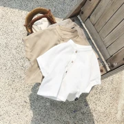 Chen Chen Ma bé quần áo trẻ em bé mùa hè cậu bé cổ áo sơ mi phần mỏng hoang dã bé ngắn tay áo sơ mi thoáng khí
