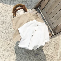 Chen Chen Ma bé quần áo trẻ em bé mùa hè cậu bé cổ áo sơ mi phần mỏng hoang dã bé ngắn tay áo sơ mi thoáng khí áo sơ mi đáng yêu cho bé gái
