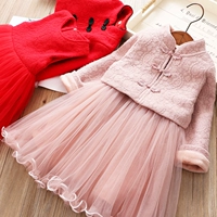 Флисовое платье, юбка, детский демисезонный комплект, наряд маленькой принцессы, 2019, длинный рукав