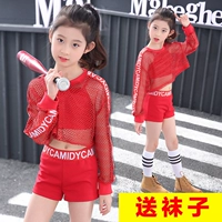 Ngày thiếu nhi trang phục khiêu vũ jazz nữ phiên bản Hàn Quốc của hip-hop nhảy hip-hop phù hợp với hiệu suất quần áo catwalk quần áo mùa hè - Trang phục áo khoác trẻ em 10 tuổi