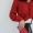 Yageg chic sơ mi sơ mi mùa thu sơ mi nữ lười biếng 2018 áo dài tay in siêu lửa nữ voan đỏ - Áo sơ mi dài tay