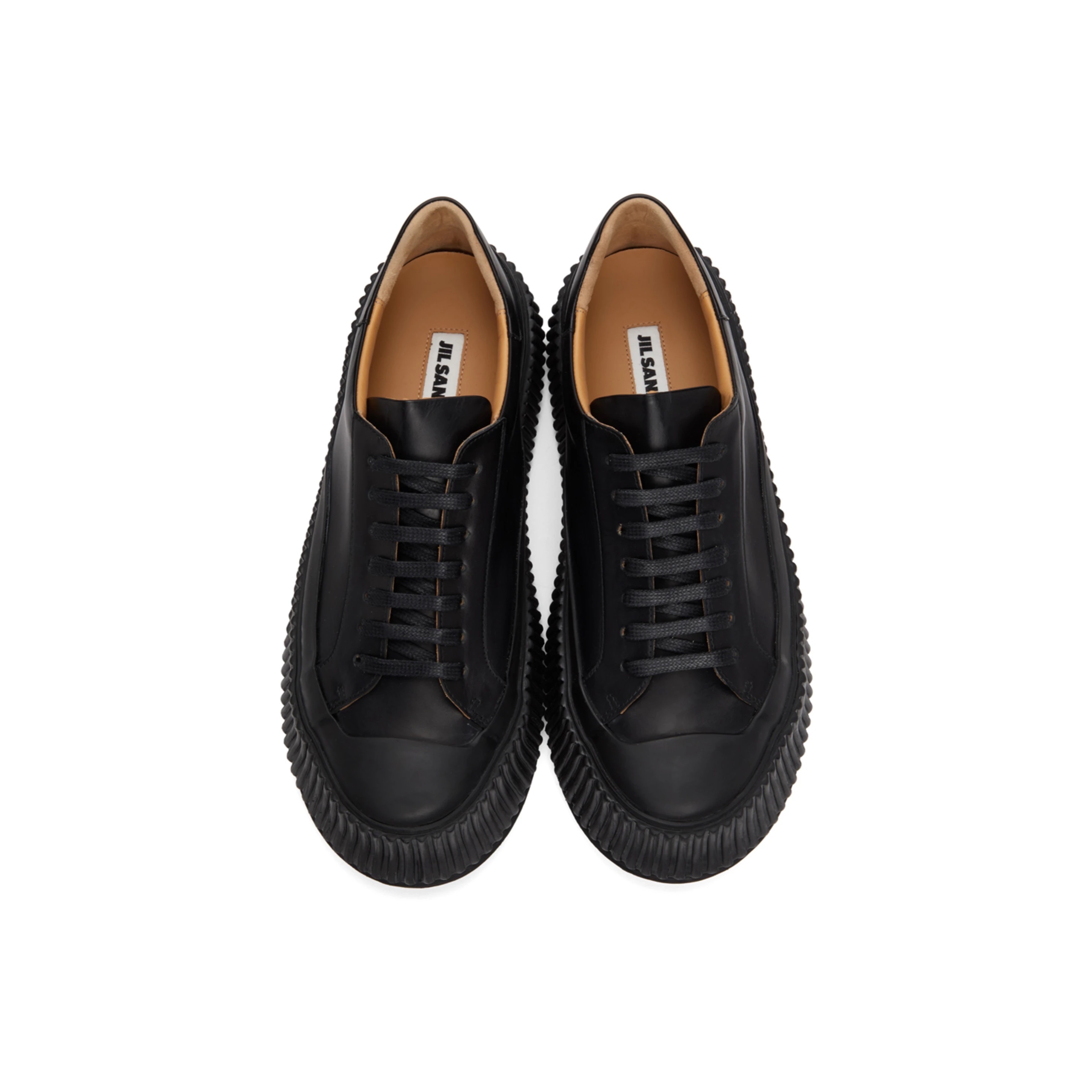 BlackJIL SANDER # Black Leather " 40MM " Platform Sneakers