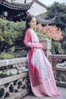 Специальное предложение*[Qixiaju] Розовая розовая красная градиент настоящая шелк длинная сестра -ин -лау Ханфу Чжули Павильон