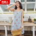 Nam cực nightdress nữ mùa hè dây đeo bông Hàn Quốc dễ thương tươi đồ ngủ sinh viên vest nhà dịch vụ không tay Đêm đầm