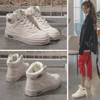 Mùa đông 2018 mới giúp giày trắng nhỏ nữ cộng với giày thể thao nhung Giày cotton Hồng Kông hương vị giày hip hop nữ Giày Gaobang boot nữ cổ cao