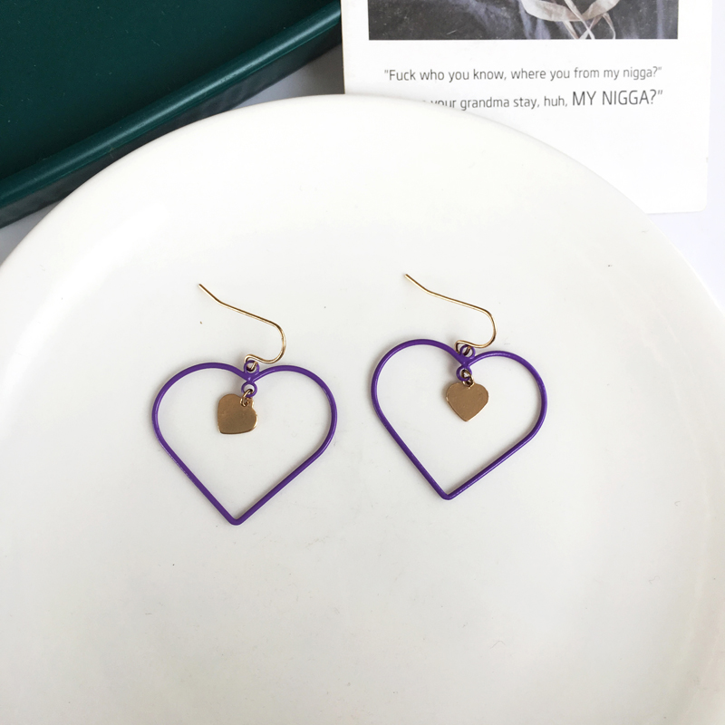 WhiteSpecial Offer feedback temperament Spring and summer new pattern love Pearl Earrings Sweet Versatile Earrings Collection girl Ear Studs Ear clip