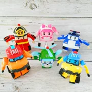Xe cảnh sát POL1 Hàn Quốc Poli Roy sáu hộp quà tặng thiết lập biến dạng thủ công robot cung cấp đồ chơi trẻ em - Khác