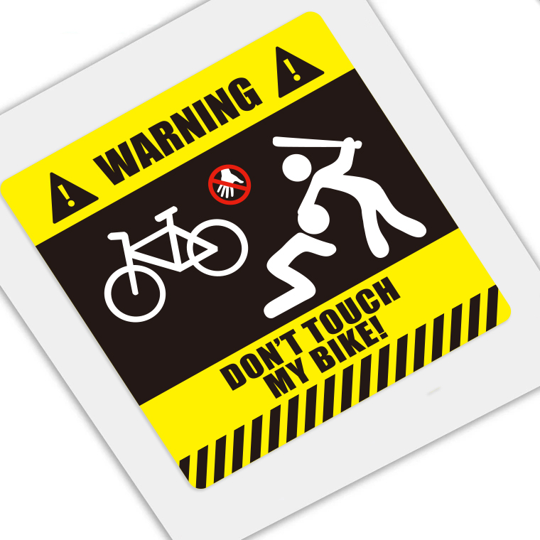 A PatternNo touch my vehicle warning Stickers Road vehicle MTB Frame  Don't touch me Of vehicle waterproof Cycling personality customized