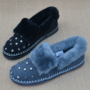 Giải phóng mặt bằng mã giảm giá 2018 Giày nữ bằng da mùa thu đông phiên bản Hàn Quốc để giữ ấm đôi giày cotton tuyết để giúp phụ nữ giản dị phiên bản Hàn Quốc