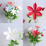 Mô phỏng mới Clematis Wedding Lan Wedding Để lại Hoa Golden Lotus Trang trí nội thất Bó hoa Khách sạn Hoa - Hoa nhân tạo / Cây / Trái cây