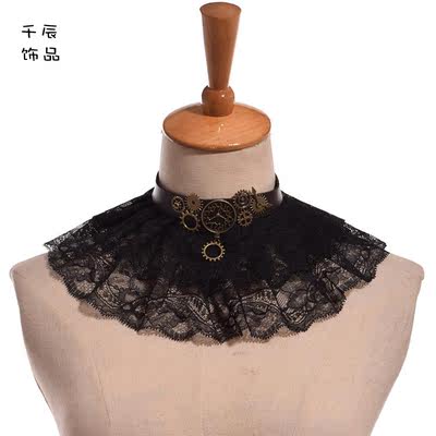 taobao agent Accessory, black necklace, false collar, Lolita style, floral print