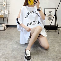 Phụ nữ mang thai mùa hè 2018 new bat áo strapless ngắn tay t-shirt lỏng Hàn Quốc phiên bản của hoang dã phụ nữ mang thai trong áo dài áo ngực cho mẹ bầu