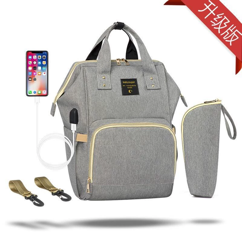 Mommy bag đa chức năng công suất lớn ba lô xách tay đi chơi kho báu thời trang mẹ Oxford vải bà bầu túi mẹ và bé - Túi / túi Baby