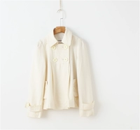 111167 Nhật Bản boutique bốn màu nhỏ ve áo cổ điển đôi ngực tính lão hóa áo len ngắn áo khoác len cardigan