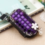 Hàn Quốc sáng tạo cao cấp kim cương da xe chìa khóa túi nữ dễ thương da xe chìa khóa nhẫn nữ túi khóa dây móc ví nam