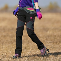Уличные бархатные альпинистские ветрозащитные штаны подходит для пеших прогулок, в корейском стиле