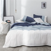 Phong cách Bắc Âu tươi xanh rửa bông bốn mảnh cotton Nhật Bản chăn đơn giản độ dốc bao gồm bộ đồ giường 1,8 m - Bộ đồ giường bốn mảnh