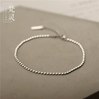 Trang sức bạc sterling thiết kế ban đầu kết cấu phẳng hạt vòng chân đơn giản ins người đỏ phong cách thời trang đi lại vòng đeo chân nữ bằng vàng