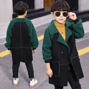 Áo khoác mùa thu đông 2018 cho bé trai dài và nhung dày phiên bản Hàn Quốc của cậu bé cashmere bé trai cashmere