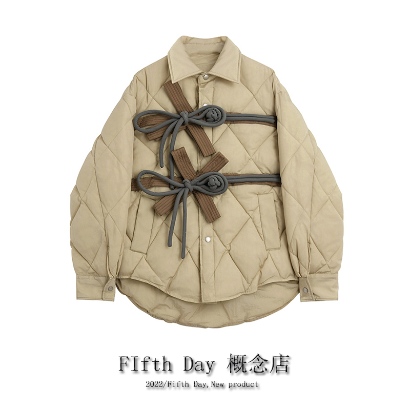 Brand demi-season down jacket, Chinese style, loose fit