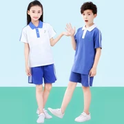 Đồng phục học sinh tiểu học Thâm Quyến đồng phục cho nam và nữ thể thao mùa hè phù hợp với quần short mùa hè tay ngắn - Đồng phục trường học / tùy chỉnh thực hiện